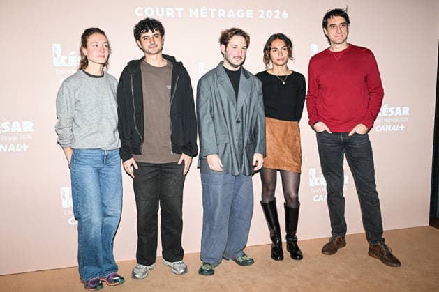 Photocall Courts Metrages Cesar 2026 in Paris FA (L-R) A guest, Michael Zindel, Guil Sela, Raika Hazanavicius and a guest pose for a photocall during the Brunch of Courts Metrages Cesar 2026 in Paris on December 14, 2025. Photo by Firas Abdullah ABACAPRESS.COM Paris Ile-de-France France  Copyright: xAbdullahxFiras ABACAx
