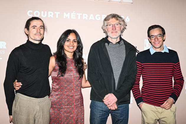 Photocall Courts Metrages Cesar 2026 in Paris FA (C) Vinnie Ann Bose, Christophe Camoirano and guests pose for a photocall during the Brunch of Courts Metrages Cesar 2026 in Paris on December 14, 2025. Photo by Firas Abdullah ABACAPRESS.COM Paris Ile-de-France France  Copyright: xAbdullahxFiras ABACAx