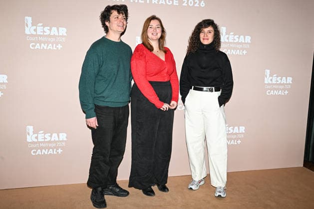 Photocall Courts Metrages Cesar 2026 in Paris FA (L-R) Guillaume Brac, Louise Courvoisier and Céline Devaux pose for a photocall during the Brunch of Courts Metrages Cesar 2026 in Paris on December 14, 2025. Photo by Firas Abdullah ABACAPRESS.COM Paris Ile-de-France France  Copyright: xAbdullahxFiras ABACAx