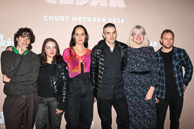 Photocall Courts Metrages Cesar 2026 in Paris FA (L-R) Guests, Caroline Poggi, Jonathan Vinel, Oriane Hurard and Arnaud Colinart pose for a photocall during the Brunch of Courts Metrages Cesar 2026 in Paris on December 14, 2025. Photo by Firas Abdullah ABACAPRESS.COM Paris Ile-de-France France  Copyright: xAbdullahxFiras ABACAx
