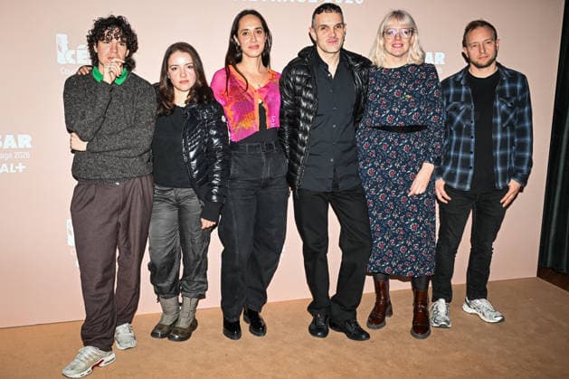 Photocall Courts Metrages Cesar 2026 in Paris FA (L-R) Guests, Caroline Poggi, Jonathan Vinel, Oriane Hurard and Arnaud Colinart pose for a photocall during the Brunch of Courts Metrages Cesar 2026 in Paris on December 14, 2025. Photo by Firas Abdullah ABACAPRESS.COM Paris Ile-de-France France  Copyright: xAbdullahxFiras ABACAx