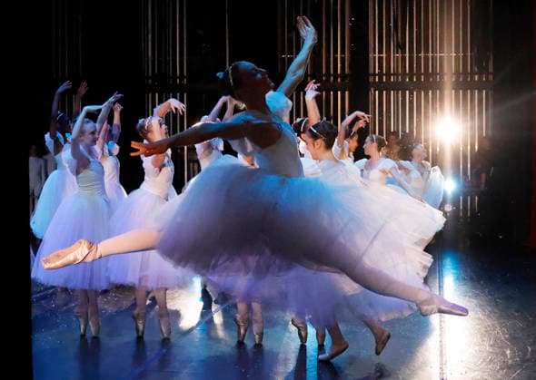 Dancers perform on stage at the Joffrey Ballet School performance of The Nutcracker at the LaGuardia Performing Arts Center on Sunday, December 14, 2025 in New York City.  NYP20251214108 JohnxAngelillo
