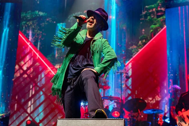 Jamiroquai live at The O2 Arena in London - 14 Dec 2025 Jay Kay and band Jamiroquai seen performing live on stage at the O2 Arena Funk and acid jazz band Jamiroquai lead by Jay Kay played a second date at London s O2 Arena on 14th December 2025 the last date of their The Heels Of Steel Tour London United Kingdom Copyright: xBonniexBritainx xSOPAxImagesx JKA05178