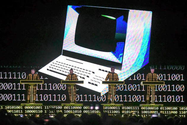 Kraftwerk live at a concert of their multimedia tour in the Mitsubishi Electric Halle Duesseldorf, 14 12 2025 Foto:xxF.xZeisingx xFuturexImagex kraftwerk_5205