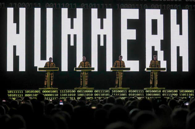 Kraftwerk live at a concert of their multimedia tour in the Mitsubishi Electric Halle Duesseldorf, 14 12 2025 Foto:xxF.xZeisingx xFuturexImagex kraftwerk_5207