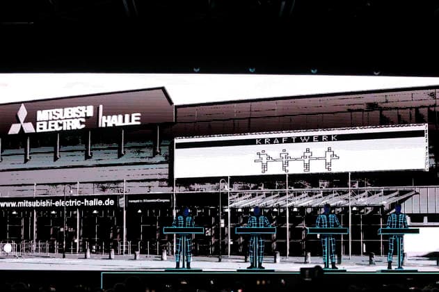 Kraftwerk live at a concert of their multimedia tour in the Mitsubishi Electric Halle Duesseldorf, 14 12 2025 Foto:xxF.xZeisingx xFuturexImagex kraftwerk_5216