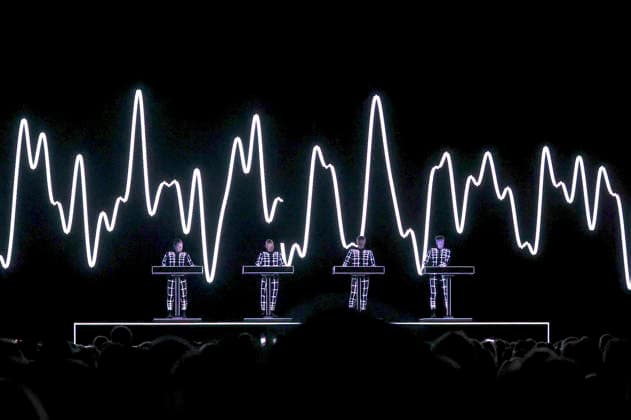 Kraftwerk live at a concert of their multimedia tour in the Mitsubishi Electric Halle Duesseldorf, 14 12 2025 Foto:xxF.xZeisingx xFuturexImagex kraftwerk_5217