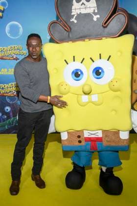 ABBberlin Jerry Kwarteng as a guest on the yellow carpet at the German premiere of SPONGEBOB SCHWAMMKOPF PIRATEN AHOI at the cinema in the Kulturbrauerei on 14 12 2025 Berlin Germany