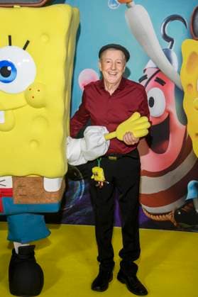 ABBberlin Santiago Ziesmer German dubbing voice guest on the yellow carpet at the German premiere of SPONGEBOB SCHWAMMKOPF PIRATEN AHOI at the cinema in the Kulturbrauerei on 14 12 2025 Berlin Germany