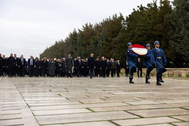 Turkish Foreign Minister Hakan Fidan ANKARA, TURKIYE - DECEMBER 15: Turkish Foreign Minister Hakan Fidan visits the Anitkabir, the mausoleum of Turkish Republic s Founder Mustafa Kemal Ataturk, with Turkish Ambassadors before the official opening ceremony of the 16th Ambassadors Conference, organized by the Turkish Foreign Ministry under the theme A Foreign Policy that Produces Peace, Stability and Prosperity, in Ankara, Turkiye on December 15, 2025. Murat Gok Anadolu Ankara Turkey. Editorial use only. Please get in touch for any other usage.  Copyright: x2025xAnadoluxMuratxGokx