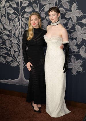 Testament of Ann Lee Premiere - Los Angeles, USA LOS ANGELES, USA. December 14, 2025: Amanda Seyfried & Thomasin McKenzie at the premiere of The Testament of Ann Lee at the Linwood Dunn Theatre. Los Angeles CA USA  Copyright: xPaulxSmith Featureflashx