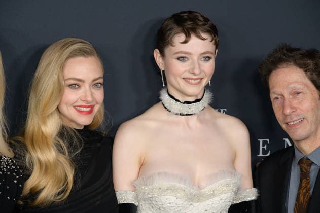 Premiere of The Testament of Ann Lee in Los Angeles LOS ANGELES, USA December 14, 2025 Amanda Seyfried, Thomasin McKenzie Tim Blake Nelson at the premiere of The Testament of Ann Lee at the Linwood Dunn Theatre Picture Paul Smith Featureflash 451556 2025 12 14 CA Los Angeles  Copyright: xPaulxSmithx xFeaturesxFlashx xStarfacex STAR_451556_064