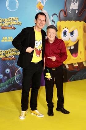 Malte Arkona and Santiago Ziesmer at the premiere of the movie SpongeBob SquarePants Pirates Ahoy at the cinema in the KulturBrauerei Berlin, 14 12 2025 Foto:xAgenturxWehnertx xGränzdörferx xFuturexImagex spongebob_5202