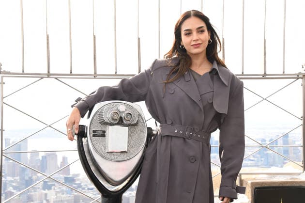 NEW YORK, NY- DECEMBER 15: Melissa Barrera pictured as the cast of Peacock™s upcoming espionage thriller series, The Copenhagen Test visit the Empire State Building Observatory ahead of it™s December 27th premiere in New York City on December 15, 2025. Copyright: xMediaPunchx