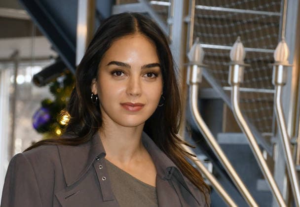 NEW YORK, NY- DECEMBER 15: Melissa Barrera pictured as the cast of Peacock™s upcoming espionage thriller series, The Copenhagen Test visit the Empire State Building Observatory ahead of it™s December 27th premiere in New York City on December 15, 2025. Copyright: xMediaPunchx