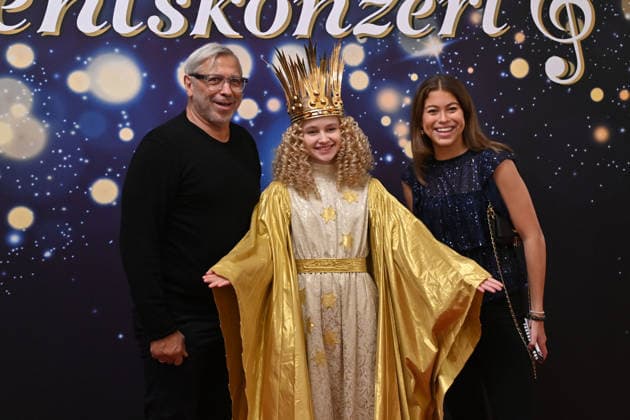 Jimmy HARTWIG Ex professional soccer player and daughter with the Nuremberg Christkindl,Advent concert of the Bavarian State Premier on 15 12 2025 in the Cuvillies Theater in the Residence in Munich