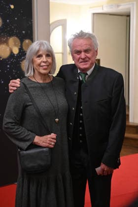 Sepp MAIER with wife Monika Advent concert of the Bavarian State Premier on 15 12 2025 at the Cuvillies Theater in the Residence in Munich