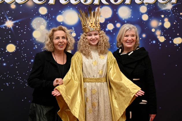 left Michaela MAY and right Jutta SPEIDEL with the Nuremberg Christkindl Advent Concert of the Bavarian State Premier on December 15, 2025 at the Cuvillies Theater in the Residence in Munich