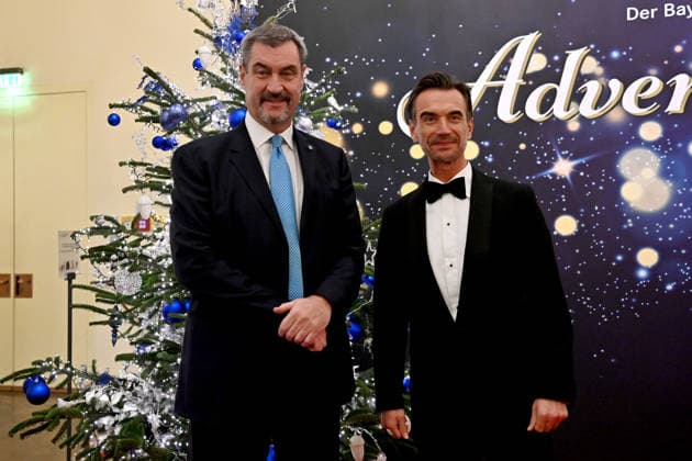 Markus SOEDER State Premier of Bavaria and CSU Chairman, left, Florian SILBEREISEN Advent Concert of the Bavarian State Premier on December 15, 2025 at the Cuvillies Theater in the Residence in Munich