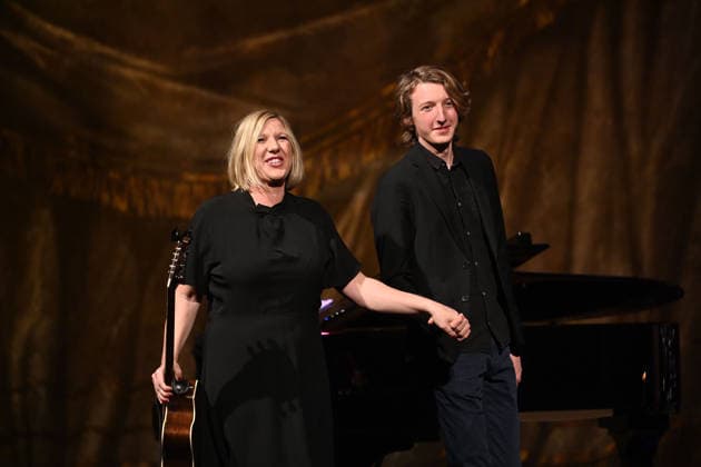 Claudia KORECK Musician with son Tim Advent concert of the Bavarian State Premier on 15 12 2025 at the Cuvillies Theater in the Residence in Munich