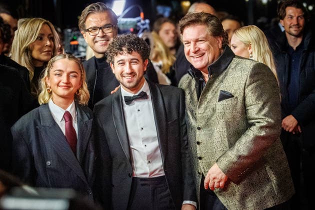 15 12 2025 Cologne World premiere of the historical film DER MEDICUS 2 at Cinedom Cologne Red Carpet Here Rosie Boore, Jaouhar Ben Ayed and Francis Fulton Smith Cologne Cinedom North Rhine-Westphalia Germany
