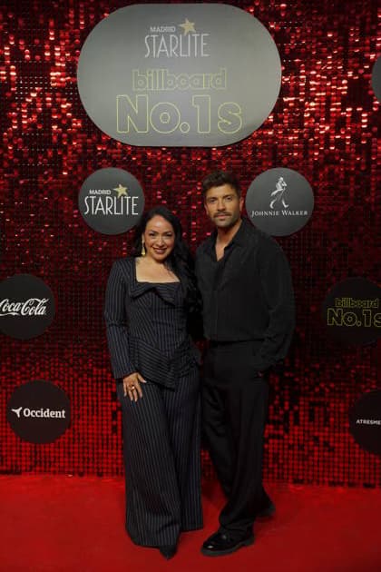 Carla Morrison and Pablo Alborán attend the Billboard No. 1s photocall at Ifema on December 15, 2025 in Madrid, Spain.( ALTERPHOTOS S.Villarroel) (20251215058)