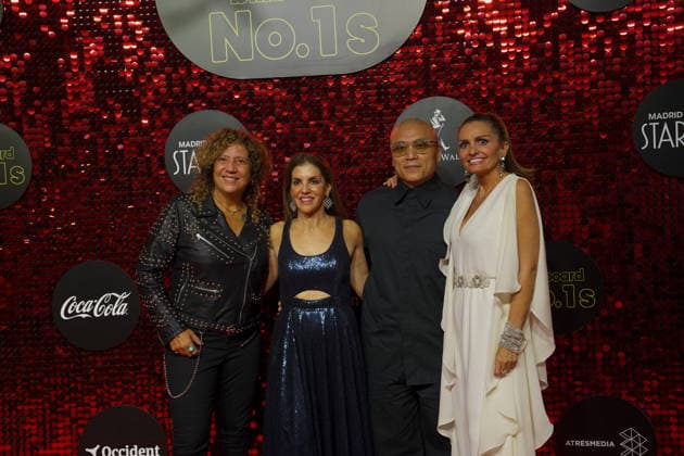 Singer Rosana, Leila Cobo, Billboard CEO Mike Van and Sandra García-Sanjuan attend the Billboard No. 1s photocall at Ifema on December 15, 2025 in Madrid, Spain.( ALTERPHOTOS S.Villarroel) (00953)