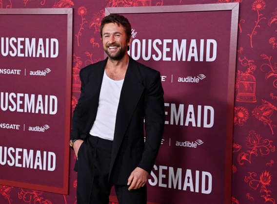 Cast member Brandon Sklenar attends the premiere of the motion picture thriller The Housemaid the TCL Chinese Theatre in the Hollywood section of Los Angeles on Monday, December 15, 2025. Storyline: A struggling woman is happy to start over as a housemaid for an affluent, elite couple.  LAP2025121513 JIMxRUYMEN