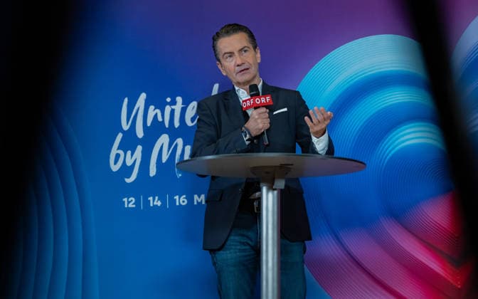 20251216 Eurovision Song Contest 2026 - ORF-Medienupdate WIEN, OESTERREICH - 16. DEZEMBER: ORF-Generaldirektor Roland Weissmann waehrend des Mediengespraechs anlaesslich eines ORF Updates zum 70. ESC - Eurovision Song Contest vom 12. bis zum 16. Mai 2026 in Wien im Foyer der Halle F der Wiener Stadthalle am 16. Dezember 2025 in Wien, Oesterreich. 251216_SEPA_17_015 Copyright: xIsabellexOuvrardx SEPAxMedia