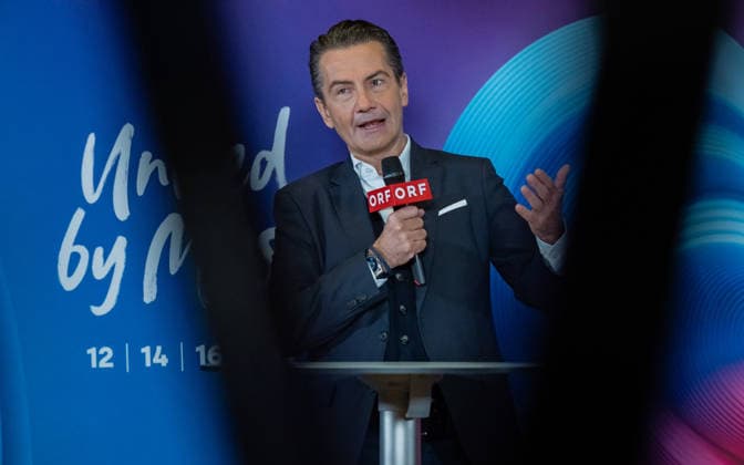 20251216 Eurovision Song Contest 2026 - ORF-Medienupdate WIEN, OESTERREICH - 16. DEZEMBER: ORF-Generaldirektor Roland Weissmann waehrend des Mediengespraechs anlaesslich eines ORF Updates zum 70. ESC - Eurovision Song Contest vom 12. bis zum 16. Mai 2026 in Wien im Foyer der Halle F der Wiener Stadthalle am 16. Dezember 2025 in Wien, Oesterreich. 251216_SEPA_17_014 Copyright: xIsabellexOuvrardx SEPAxMedia