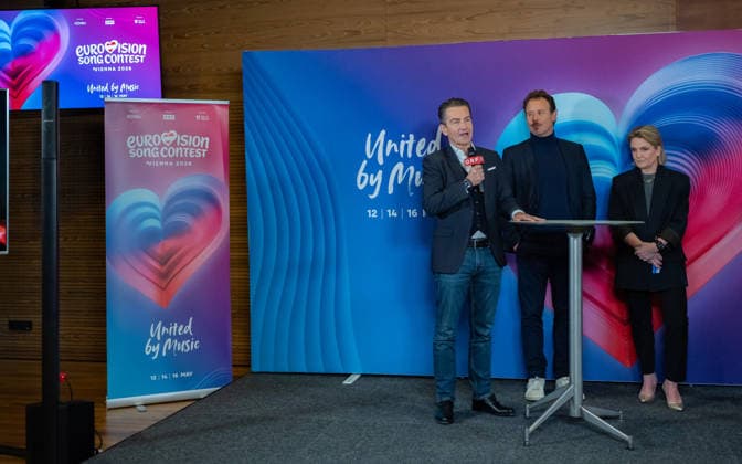 20251216 Eurovision Song Contest 2026 - ORF-Medienupdate WIEN, OESTERREICH - 16. DEZEMBER: ORF-Generaldirektor Roland Weissmann, ORF Executive Producer des Song Contest 2026 Michael Kroen und ORF Fernseh-Programmdirektorin Stefanie Groiss-Horowitz waehrend des Mediengespraechs anlaesslich eines ORF Updates zum 70. ESC - Eurovision Song Contest vom 12. bis zum 16. Mai 2026 in Wien im Foyer der Halle F der Wiener Stadthalle am 16. Dezember 2025 in Wien, Oesterreich. 251216_SEPA_17_034 Copyright: xIsabellexOuvrardx SEPAxMedia
