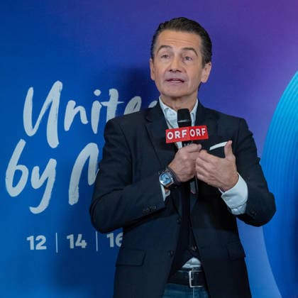 20251216 Eurovision Song Contest 2026 - ORF-Medienupdate WIEN, OESTERREICH - 16. DEZEMBER: ORF-Generaldirektor Roland Weissmann waehrend des Mediengespraechs anlaesslich eines ORF Updates zum 70. ESC - Eurovision Song Contest vom 12. bis zum 16. Mai 2026 in Wien im Foyer der Halle F der Wiener Stadthalle am 16. Dezember 2025 in Wien, Oesterreich. 251216_SEPA_17_042 Copyright: xIsabellexOuvrardx SEPAxMedia