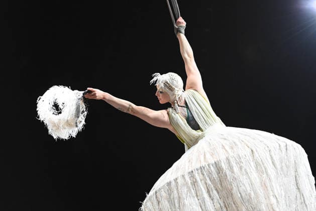 BARBETTE, Artist, Artist, rehearsing on the straps, rehearsals for the X MAS Show of Circus Flic Flac in Duisburg, Circus Flic Flac at the old train station in Duisburg, 16 12 2025,