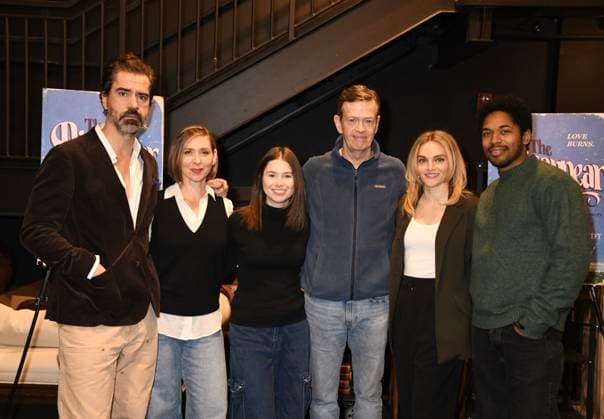 NEW YORK, NY - DECEMBER 16: Hamish Linklater, Miriam Silverman, Anna Mirodin, Dylan Baker, Madeline Brewer and Kelvin Harrison Jr. at the Audible Theater™s world premiere preview of The Disappear, a new comedy opening in January 2026 at Sheen Center Frank Shiner Theater on December 16, 2025 in New York City. Copyright: xMediaPunchx