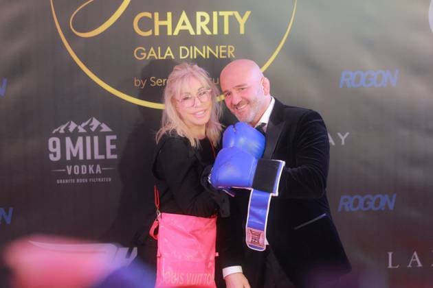 815494 All Together and 815497 All Together pose together at the Charity Gala Dinner at the Winter Varieté Heidelberg Serdar Topcu and Rosemarie Weller at the Charity Copyright: xspeedshotx
