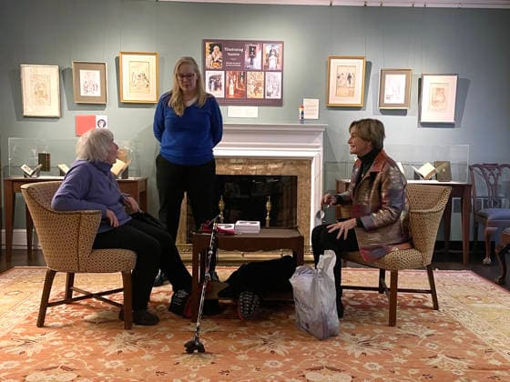 Photograph showing the curators of the exhibition ‘Paper Jane: 250 Years of Austen’ and members of the Grolier Club, Sandra Clark (L) and Mary Crawford (R) speaking in New York, USA, 16 December 2025. Despite her short life, Austen (1775-1817) left behind an enduring legacy that the Grolier Club, a society of bibliophiles in New York, will explore in detail until February. New York displays a love letter to Jane Austen and her 250-year legacy !ACHTUNG: NUR REDAKTIONELLE NUTZUNG!  Copyright: xAliciaxSánchezx USA7239 20251216-55018850151_1