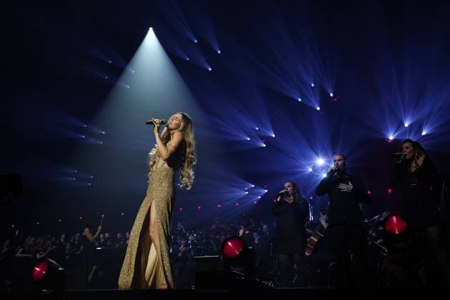 Night of the Proms Erfurt 16 12 2025, Erfurt, Messehalle, Night of the Proms Classical meets pop with musical accompaniment by the Antwerp Philharmonic Orchestra under the direction of conductor Alexandra Arrieche, great artists perform and inspire the audience in the picture Soul Pop singer Joss Stone bourgeois Joscelyn Eve Stoker
