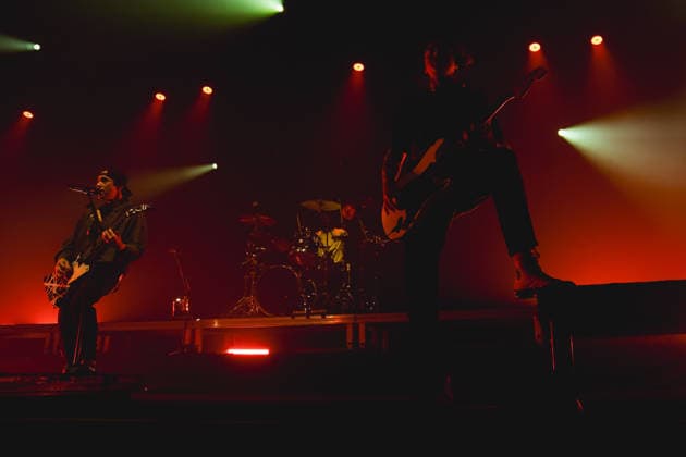 SaO PAULO, SP - 16.12.2025: SHOW PIERCE THE VEIL EM SaO PAULO - The American band Pierce The Veil, formed by guitarist and vocalist Vic Fuentes, bassist Jaime Preciado and guitarist Tony Peres, performs in Sao Paulo at Espaco Unimed on Tuesday night (16). The performance is part of the & 39;I Can& 39;t Hear You World Tour 2025& 39;. x2859758x  YurixMurakami