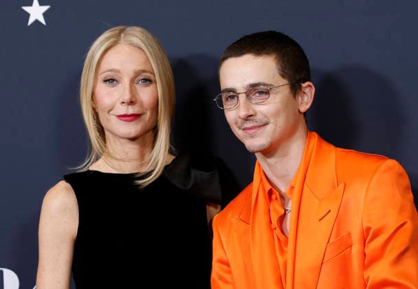 Gwyneth Paltrow and Timothée Chalamet arrive on the red carpet for A24 s Marty Supreme New York Premiere on Tuesday, December 16, 2025 in New York City.  NYP20251216115 JohnxAngelillo