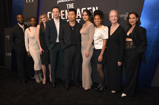 NEW YORK, NY- DECEMBER 16: Anthony Jhade, Adina Porter, Hannah Cruz, Mark O Brien, Simu Liu, Melissa Barrera, SInclair Daniel, Kathleen Chalfant and Sara Amini at at the special screening of Peacock™s The Copenhagen Test on December 16, 2025 at The Whitby Hotel in New York City. Copyright: xMediaPunchx