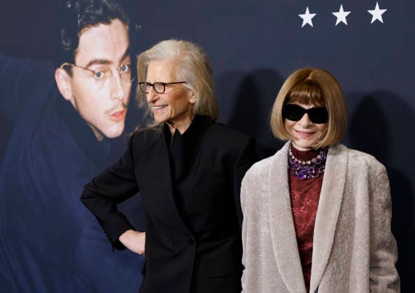 Annie Leibovitz and Anna Wintour arrive on the red carpet for A24 s Marty Supreme New York Premiere on Tuesday, December 16, 2025 in New York City.  NYP20251216154 JohnxAngelillo