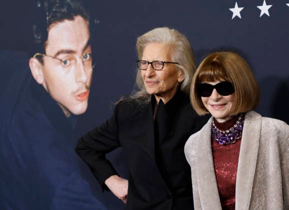 Annie Leibovitz and Anna Wintour arrive on the red carpet for A24 s Marty Supreme New York Premiere on Tuesday, December 16, 2025 in New York City.  NYP20251216155 JohnxAngelillo