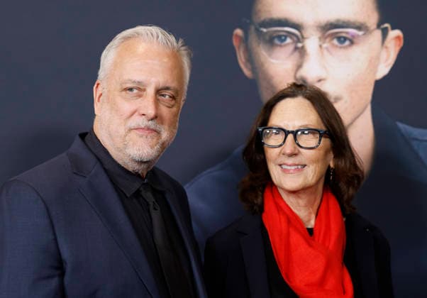Skip Lievsay and Elizabeth Kling arrive on the red carpet for A24 s Marty Supreme New York Premiere on Tuesday, December 16, 2025 in New York City.  NYP20251216171 JohnxAngelillo