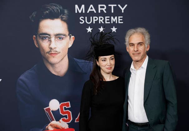 Mary Bronstein and Ronald Bronstein arrive on the red carpet for A24 s Marty Supreme New York Premiere on Tuesday, December 16, 2025 in New York City.  NYP20251216173 JohnxAngelillo
