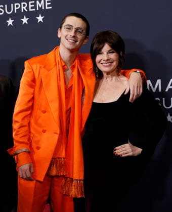 Timothée Chalamet and Fran Drescher arrive on the red carpet for A24 s Marty Supreme New York Premiere on Tuesday, December 16, 2025 in New York City.  NYP20251216120 JohnxAngelillo