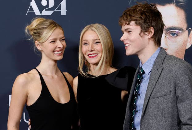 Gwyneth Paltrow, Apple Martin and Moses Martin arrive on the red carpet for A24 s Marty Supreme New York Premiere on Tuesday, December 16, 2025 in New York City.  NYP20251216141 JohnxAngelillo