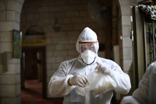 Coronavirus precautions in Jerusalem JERUSALEM - MARCH 16: Officials carry out disinfection works as a precaution against the coronavirus (COVID-19) continue at Ali ibn Abi Talib Mosque in Jerusalem on March 16, 2020. Kudüs Palestinian Territory, Occupied. Editorial use only. Please get in touch for any other usage.  Copyright: x2025xAnadoluxMostafaxAlkharoufx