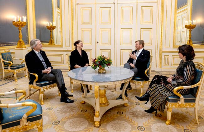 17-12-2025 Palace King Willem-Alexander during the credentials (geloofsbrieven) of the Ambassador of the Republic of Bulgaria, Her Excellency E. Konstantinova Varbanova, at palace Noordeinde in The Hague. Â  Copyright: xPPEx
