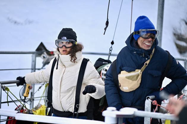 Les Arcs Film Festival - Day Five. FC LES ARCS, FRANCE - DECEMBER 17, Oulaya amamra attends his tyrolienne, the zip line during Day five of Les Arcs Film Festival on December 17, 2025 in Les Arcs, France. Photo by Franck Castel ABACAPRESS.COM Les Arcs France  Copyright: xCastelxFranck ABACAx