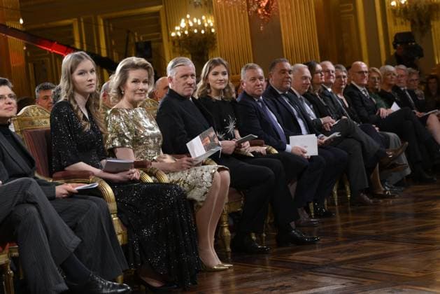Christmas Concert Belgian Royals17 12 2025 BRUSSELS, BELGIUM - Their Majesties the King and Queen pictured hosting a Christmas Concert for those who have contributed to the smooth running of royal activities in 2025 on December 17, 2025 in Brussels, Belgium, 17 12 2025 Brussels Belgium  Copyright: xPhilipxReynaersx